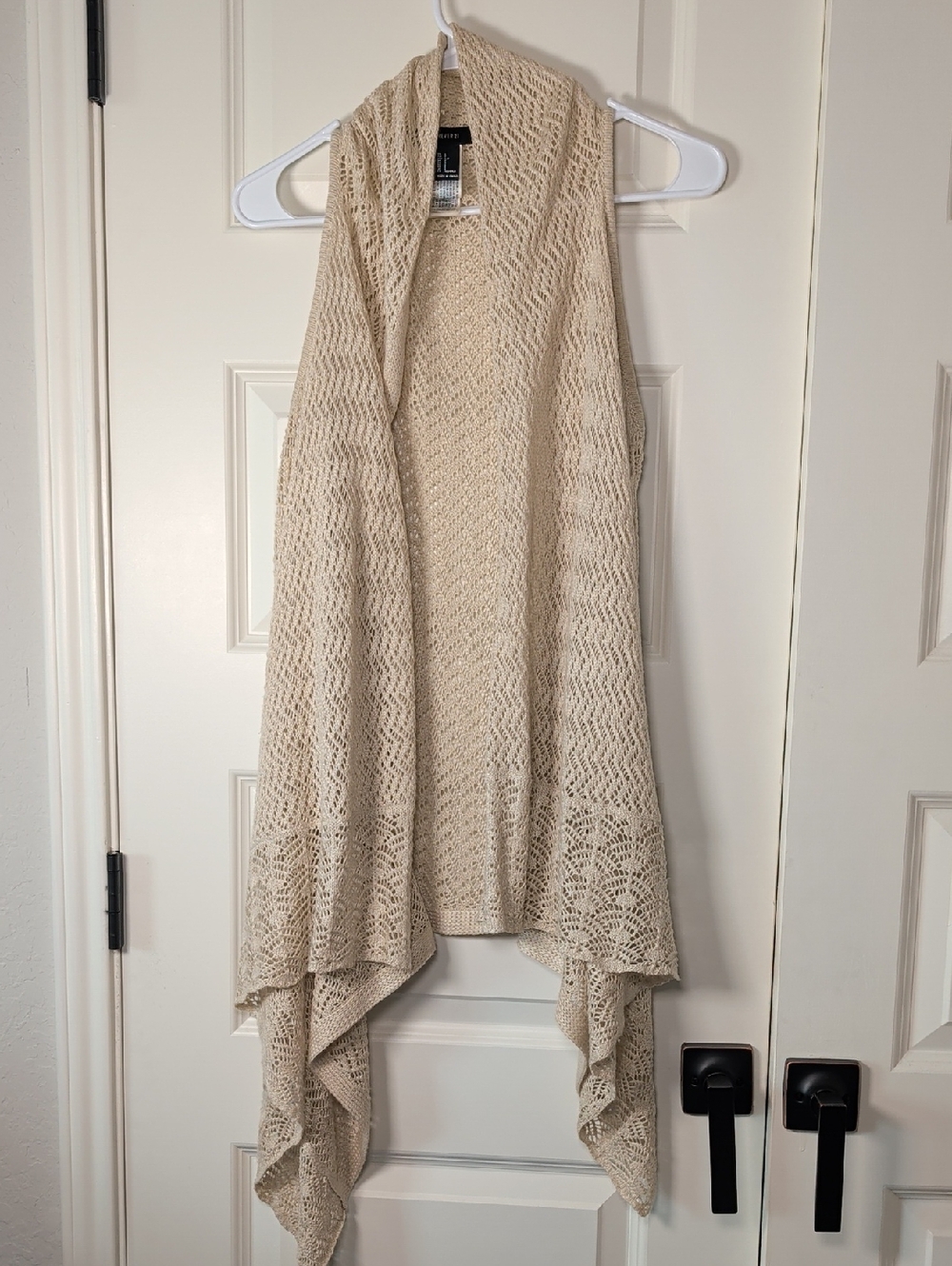 Forever 21 Open-Knit Crochet Cardigan — Cream